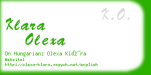 klara olexa business card